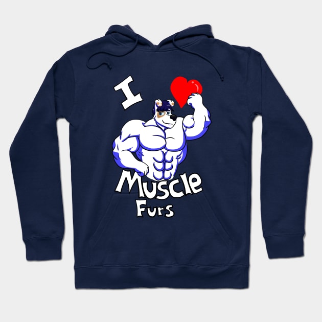 I Heart Muscle Furs Hoodie by CaseyLJones